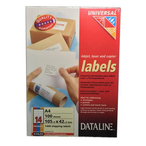 DataLine Esselte fehér etikett címke A4, 14db x 100 lap /cs (105 x 42,3mm) 57629