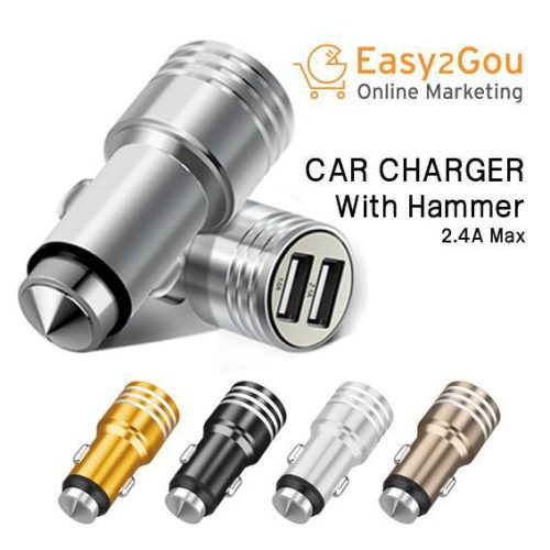 Car Charger With Hammer 2.4A max Universal 2 USB