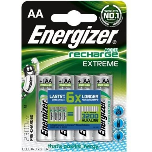 Energizer AA 2300 mAh Extreme Rechargeable Battery Pack 4 ( 6 X longer )