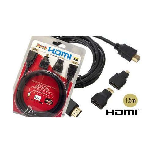 HDMI 3 in 1 High Definition Multimedia Interface  1.5m Cable REF:10382