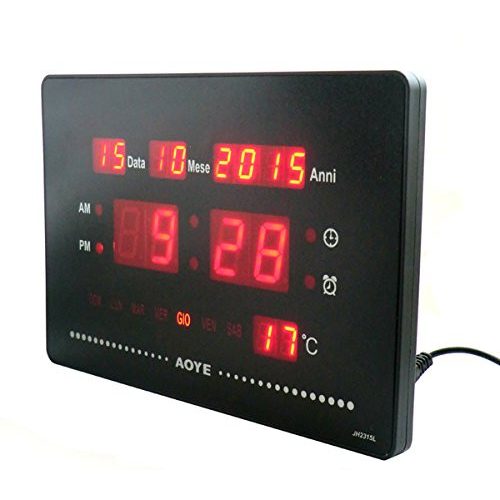 Digitális LED óra ébresztő funkcióval, hőmérő kijelző, LED naptár -  JH-2315  - 